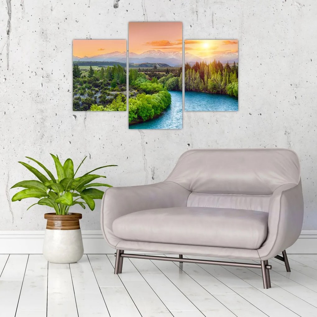 Tablou - Pădure peisaj montan (90x60 cm)