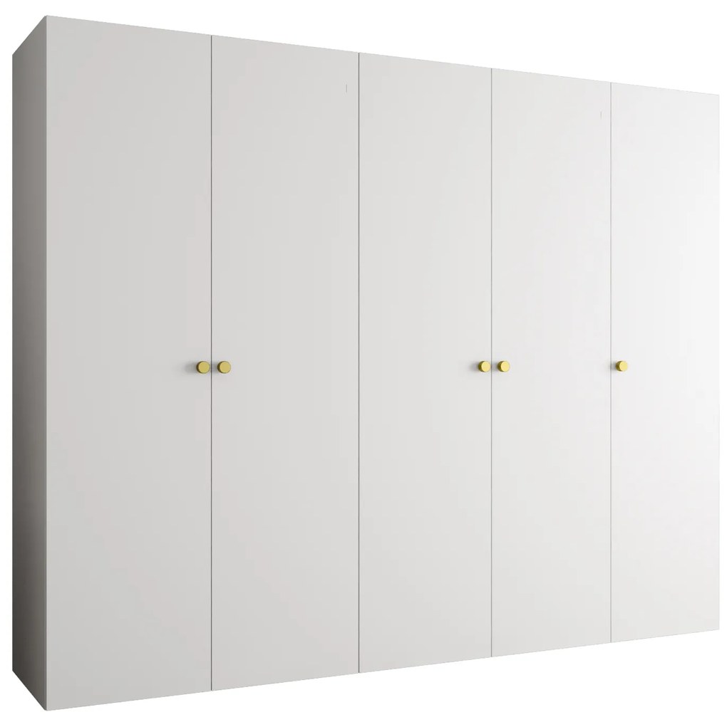 Dulap de haine 250 cm Parna 1 (alb + Auriu). 1125892