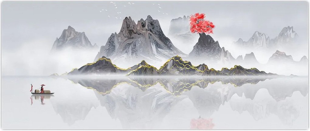 Tablou - Munții în ceață (120x50 cm)