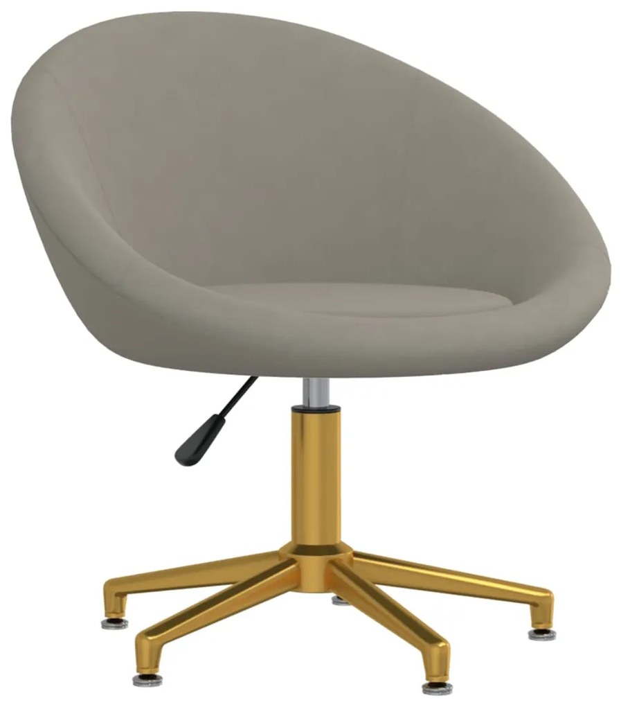 330463 vidaXL Scaun de bucătărie, gri deschis, catifea