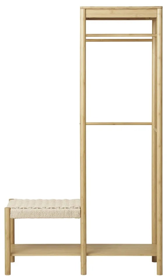 Dulap de haine Amber cu scaun din răchită, bambus, natural