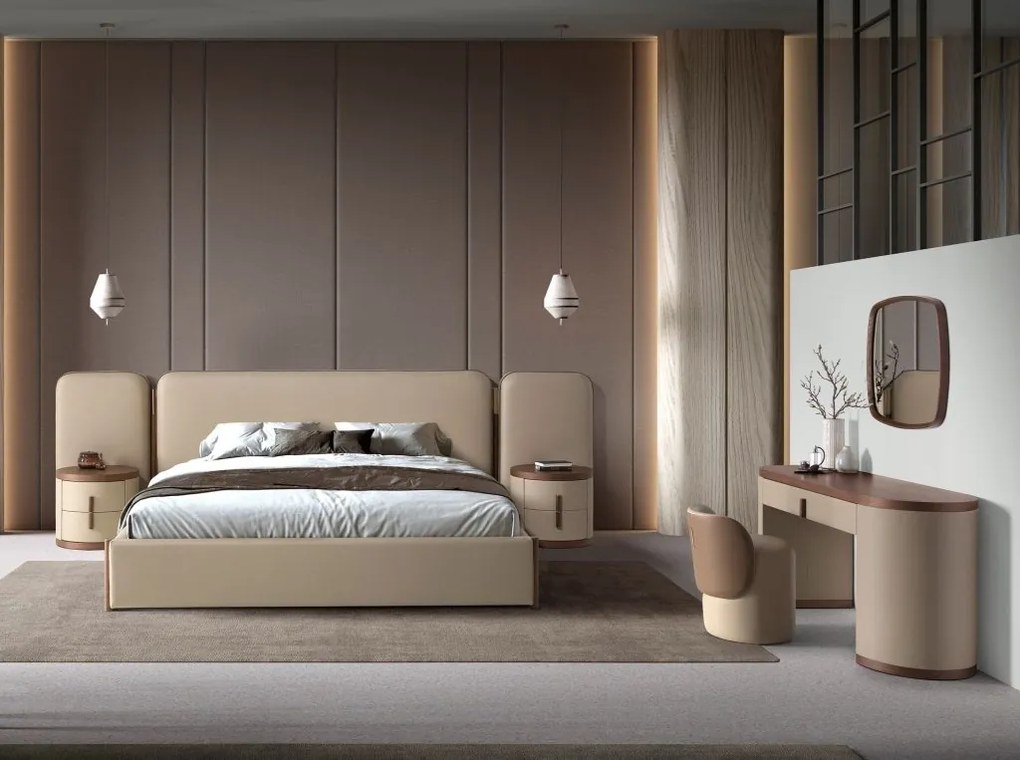 Pat dublu tapitat design LUX Mink 180x200cm