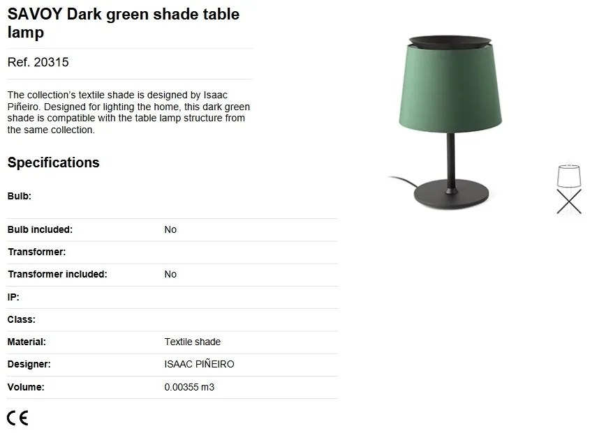 Lampa de masa / Veioza moderna design elegant SAVOY negru/verde