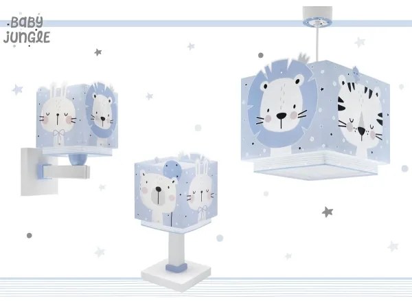 Lampă pentru copii JUNGLE 1xE14/8W/230V albastru Dalber 63111T