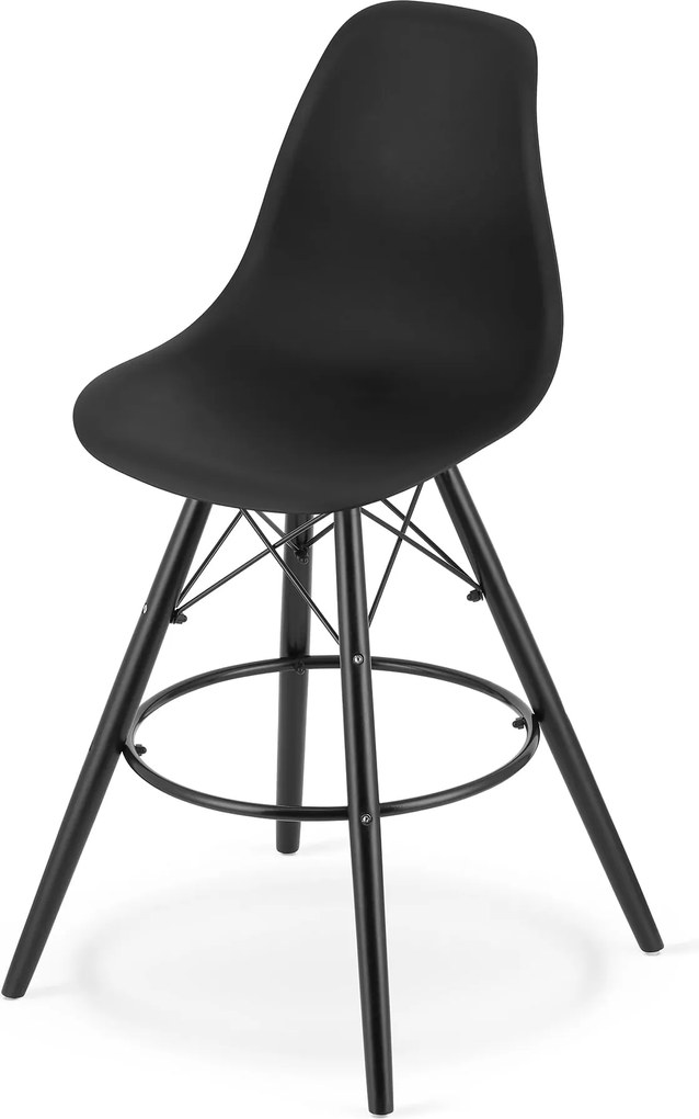 OFERTA Scaun de bar negru CARBRY LAMAL cu picioare negre II. calitate
