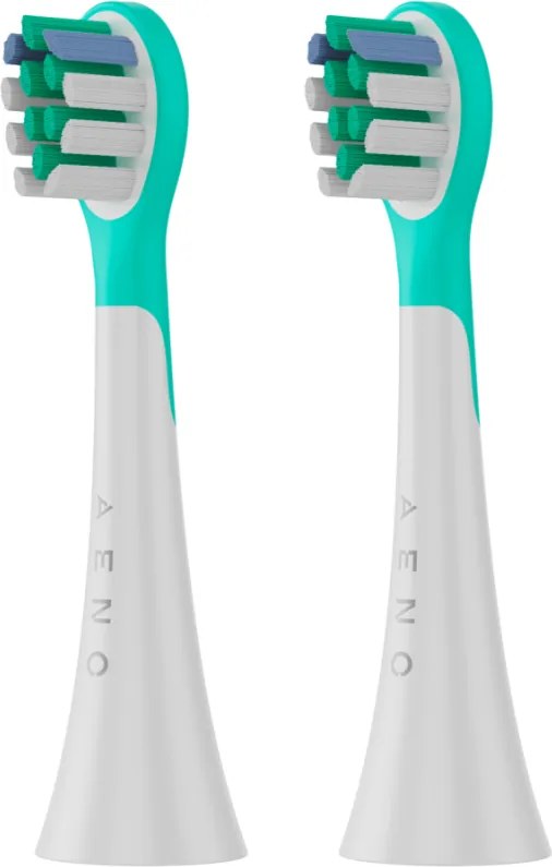Set de 2 capete de schimb pentru periuta de dinti AENO ADBTH09M, Duritate moale, Verde