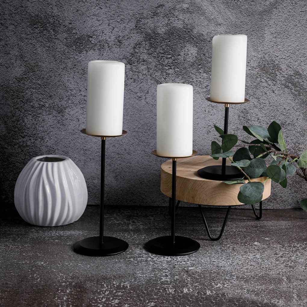 Sfeşnice, set de 3, negru / auriu, metal, CINDRO