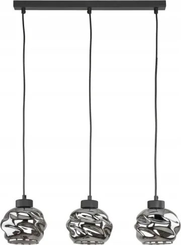 Lustră LED suspendată pe cablu ZULIA 3xE27/15W/230V negru / negru fumuriu