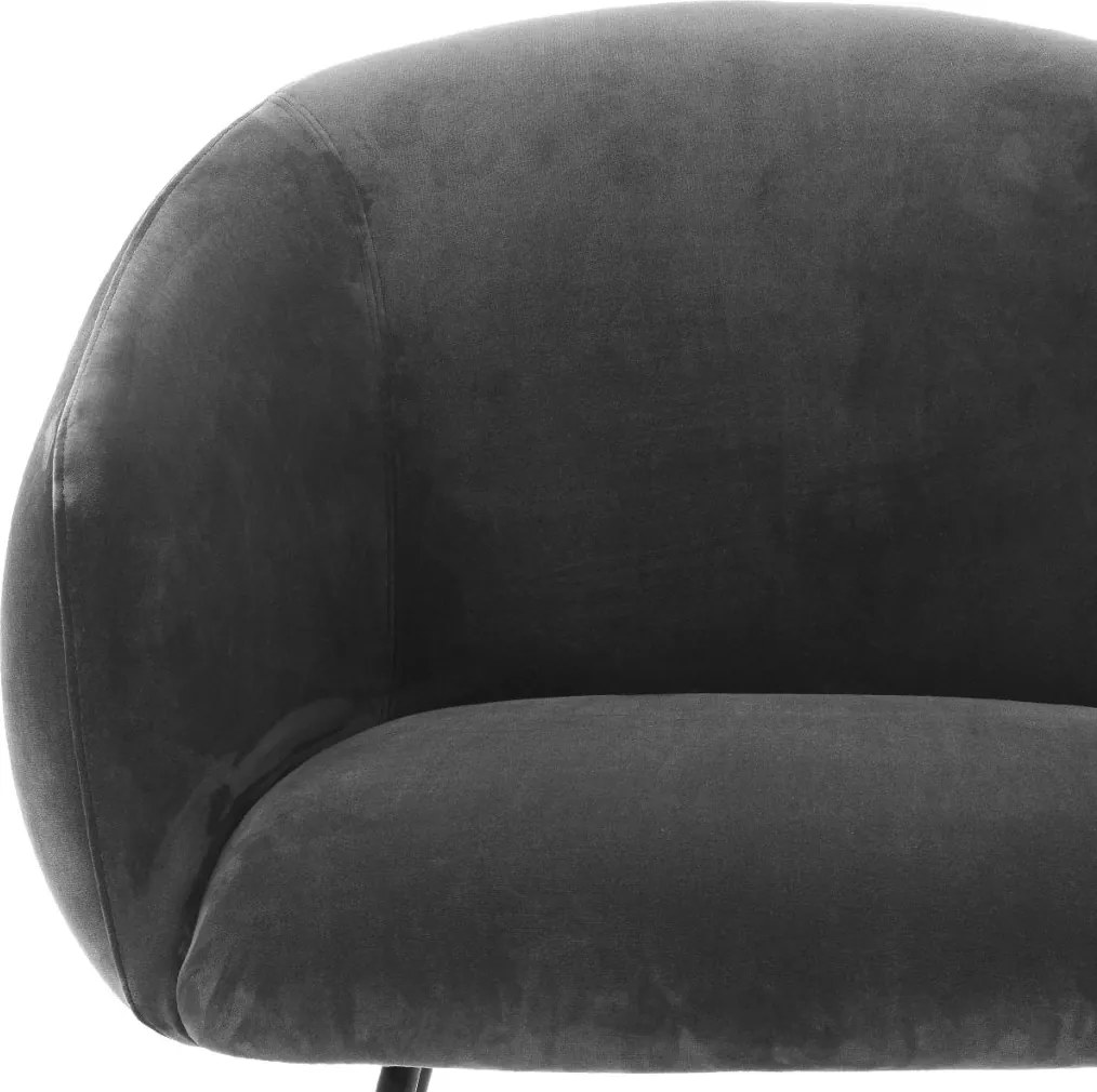 Scaun design LUX Elbury, catifea Savona dark grey