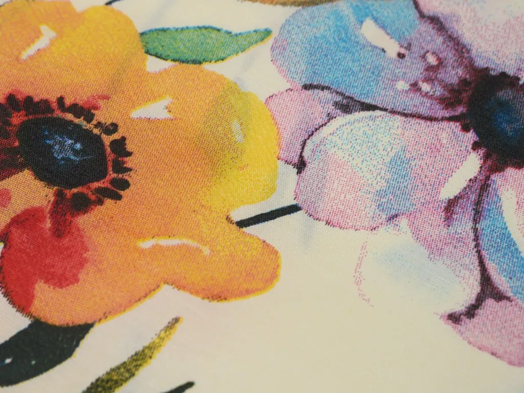 Set de 2 fete de perna decorative FLOREEN 45x45 cm, crem