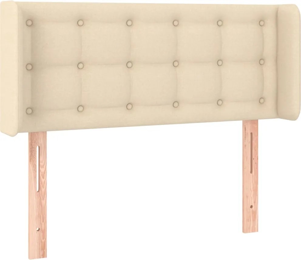 vidaXL Tăblie de pat cu aripioare crem 103x16x78/88 cm textil