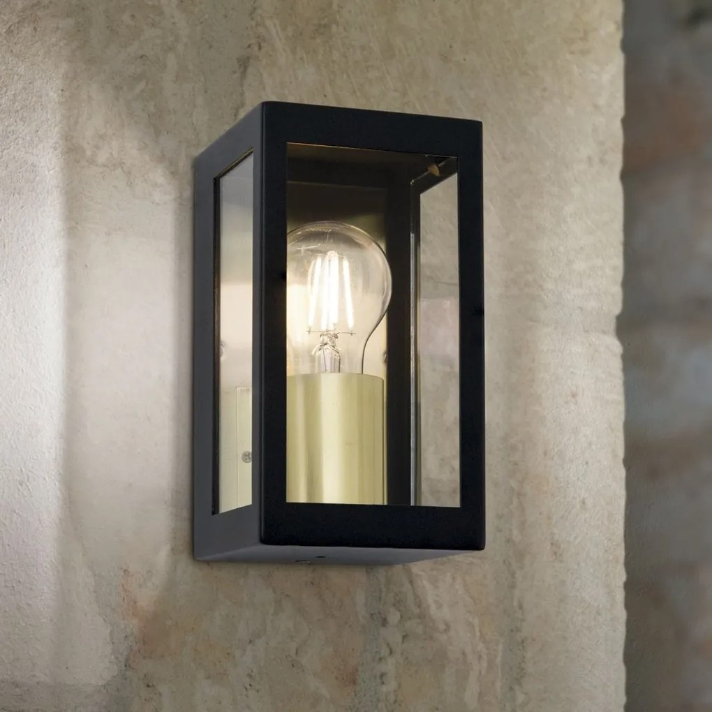 Aplica de exterior stil contemporan IP44 LUMINA negru/alama