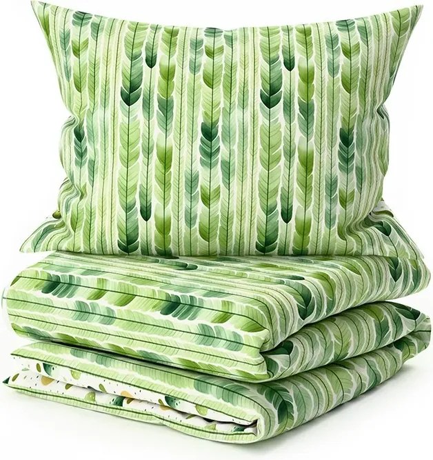 Lenjerie de pat din crep GREEN TREES POLY verde Dimensiune lenjerie de pat: 70 x 90 cm | 140 x 200 cm