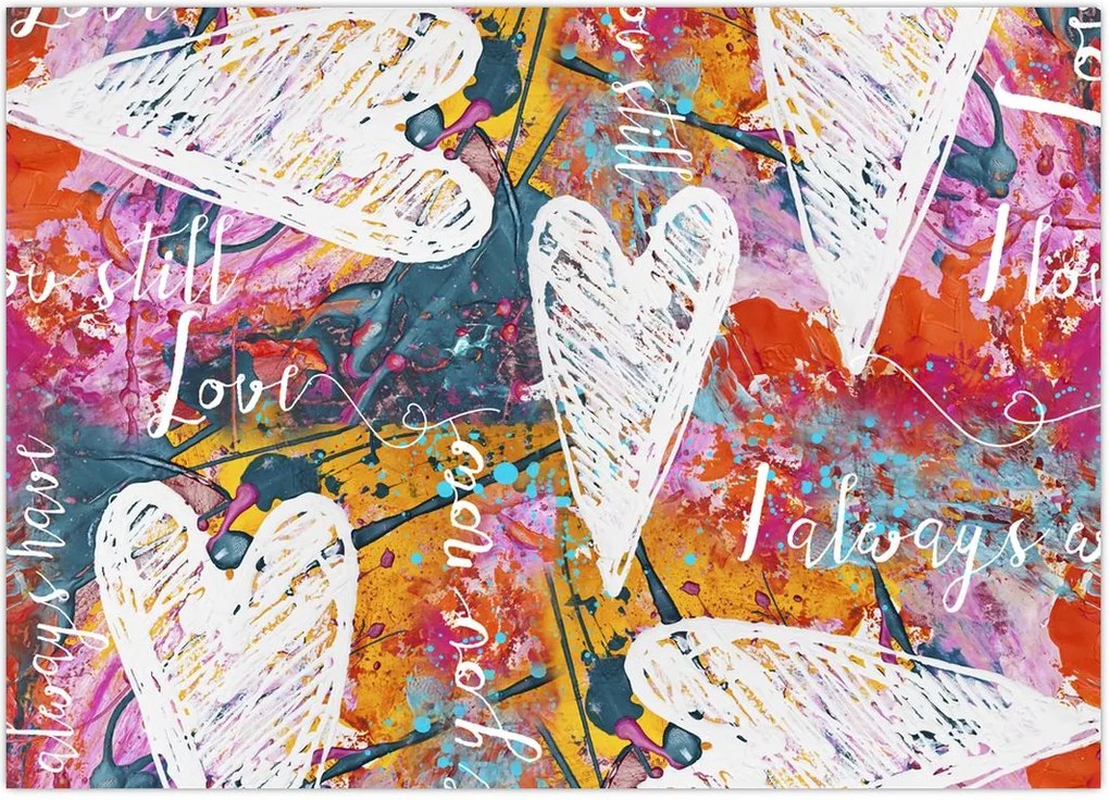 Tablou - Inima pe un fundal abstract (70x50 cm)