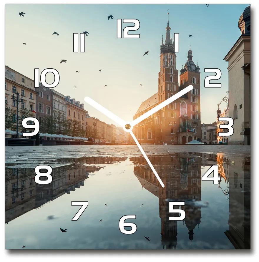 Ceas perete din sticlă pătrat Cracovia, Polonia