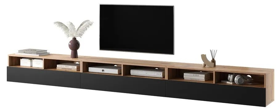 Masă TV Redcan 300 (cu iluminat) (negru + stejar wotan). 1098693