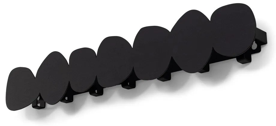 Cuier de perete negru cu raft din metal 80 cm Tumulo – Spinder Design