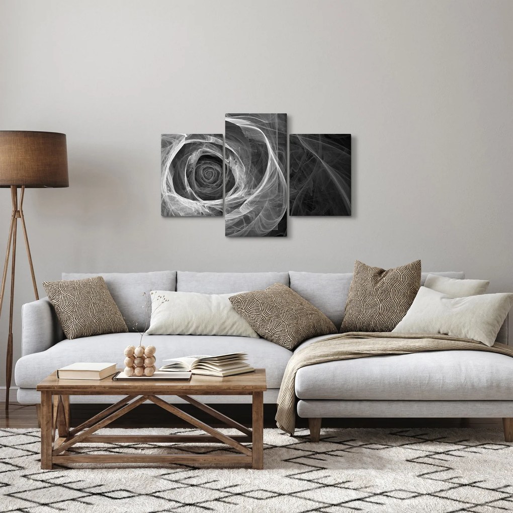 Tablou - Abstract trandafir negru și alb (90x60 cm)