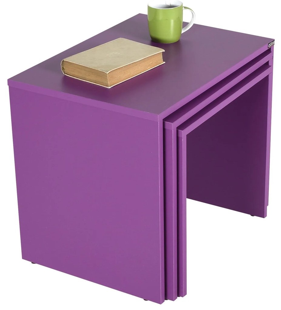 Set 3buc. măsuțe cafea Losuku 2 (violet) . 1094310