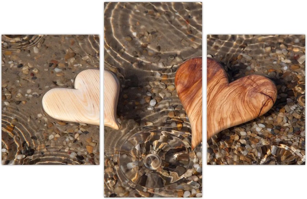 Tablou - Inimile din lemn (90x60 cm)