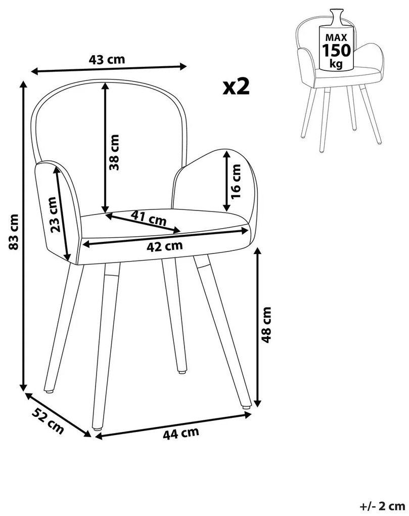 Set 2 buc. scaune pentru sufragerie Broville (mentă). 1009894