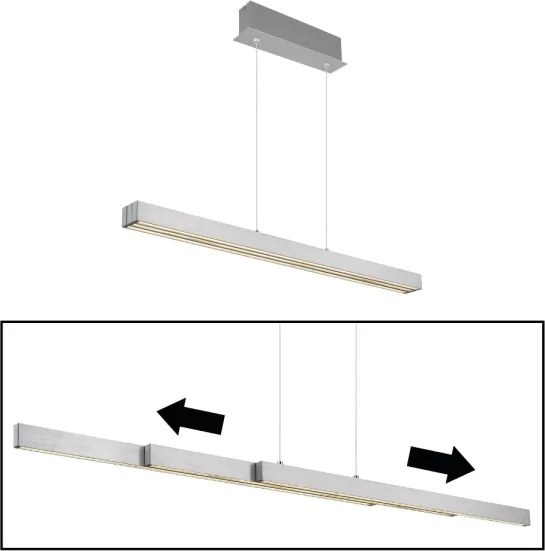 Globo 17016A - Pendul LED dimabil pe cablu ETHAN 39W/230V 2700/4000/6000K crom