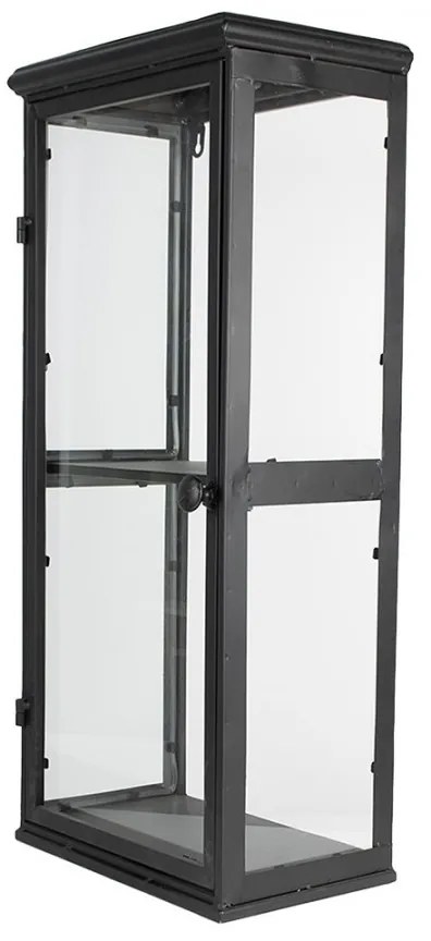 Vitrina neagra, din metal si sticla, Verre