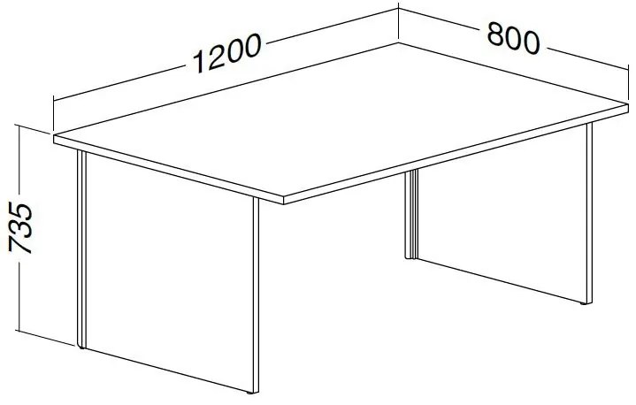 Masa ProOffice A 120 x 80 cm, nuc