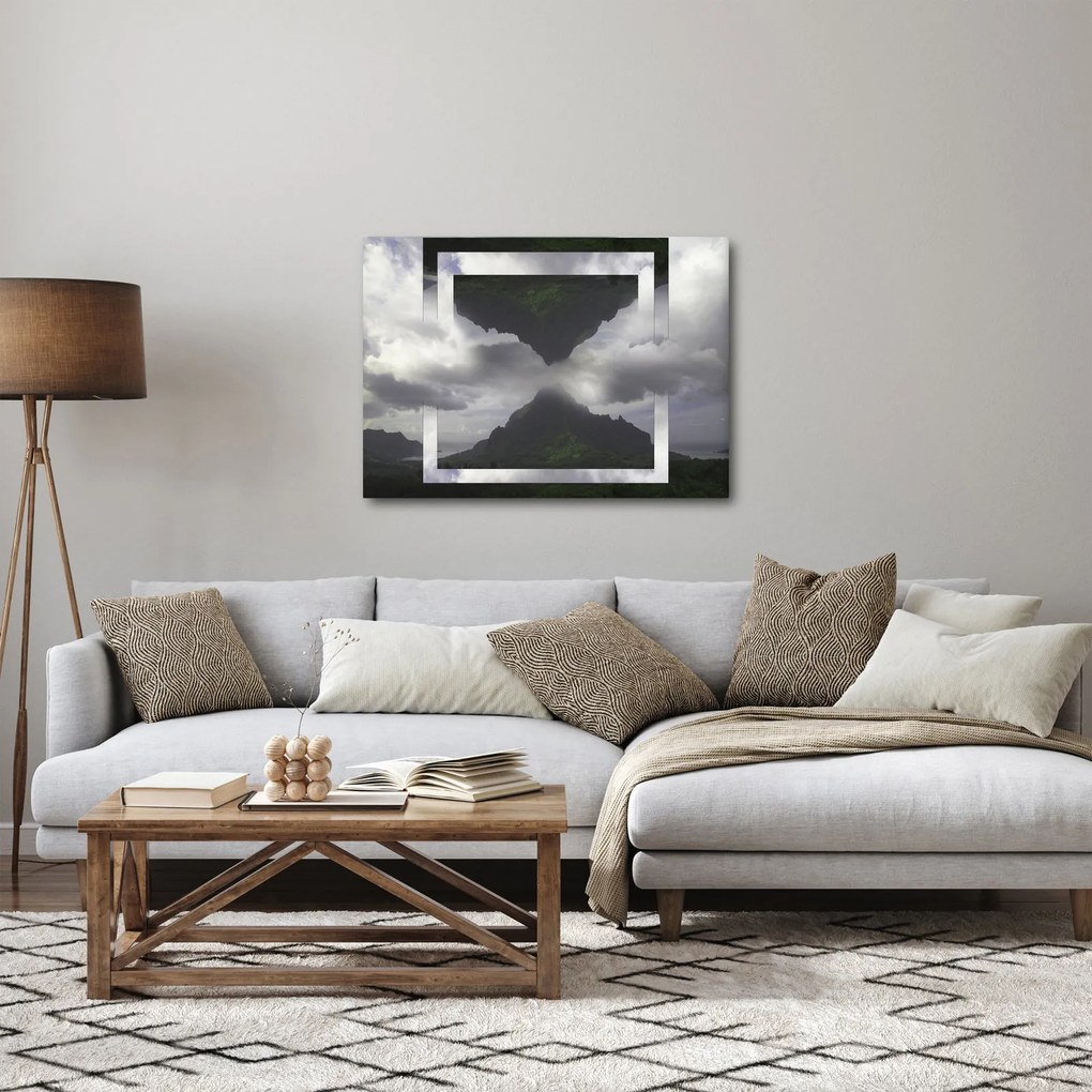 Tablou - Munții din Islanda, colaj geometric (70x50 cm)