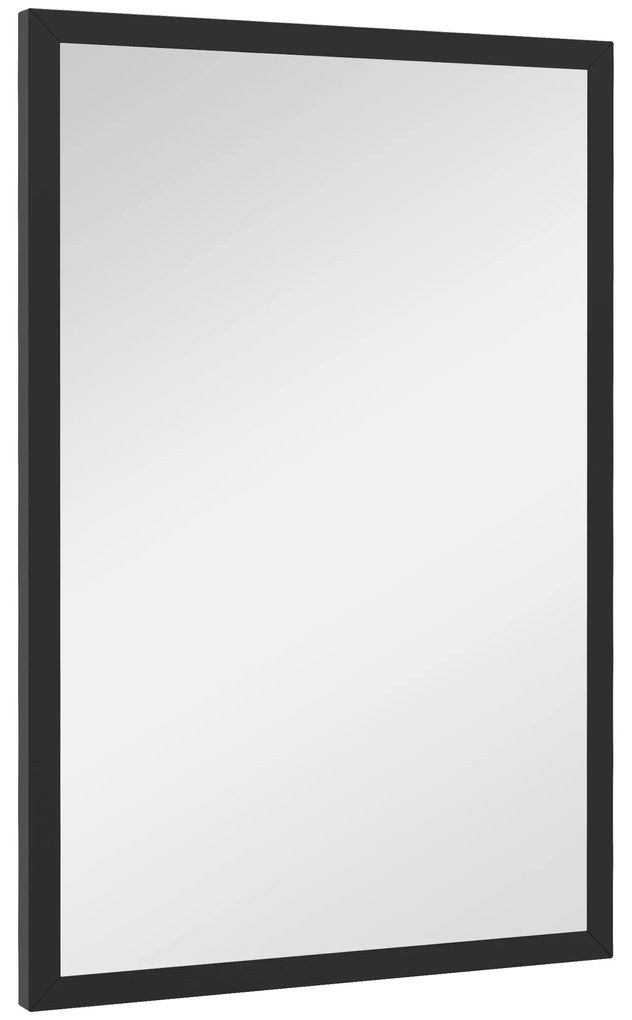 HOMCOM Oglindă murală rectangulară 60 x 40 cm, cadru din lemn negru, ideală pentru baie, living sau dormitor | Aosom Romania