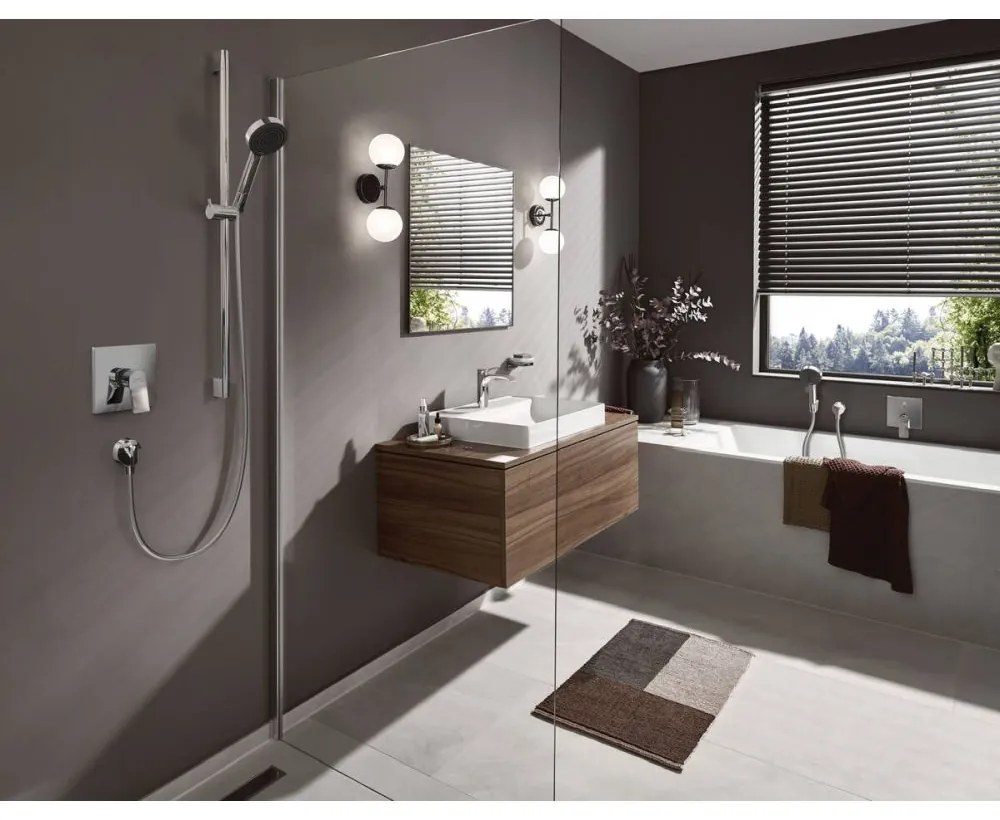 Baterie dus Hansgrohe Vivenis incastrata pentru corp ingropat, crom lucios 75415000 Crom lucios