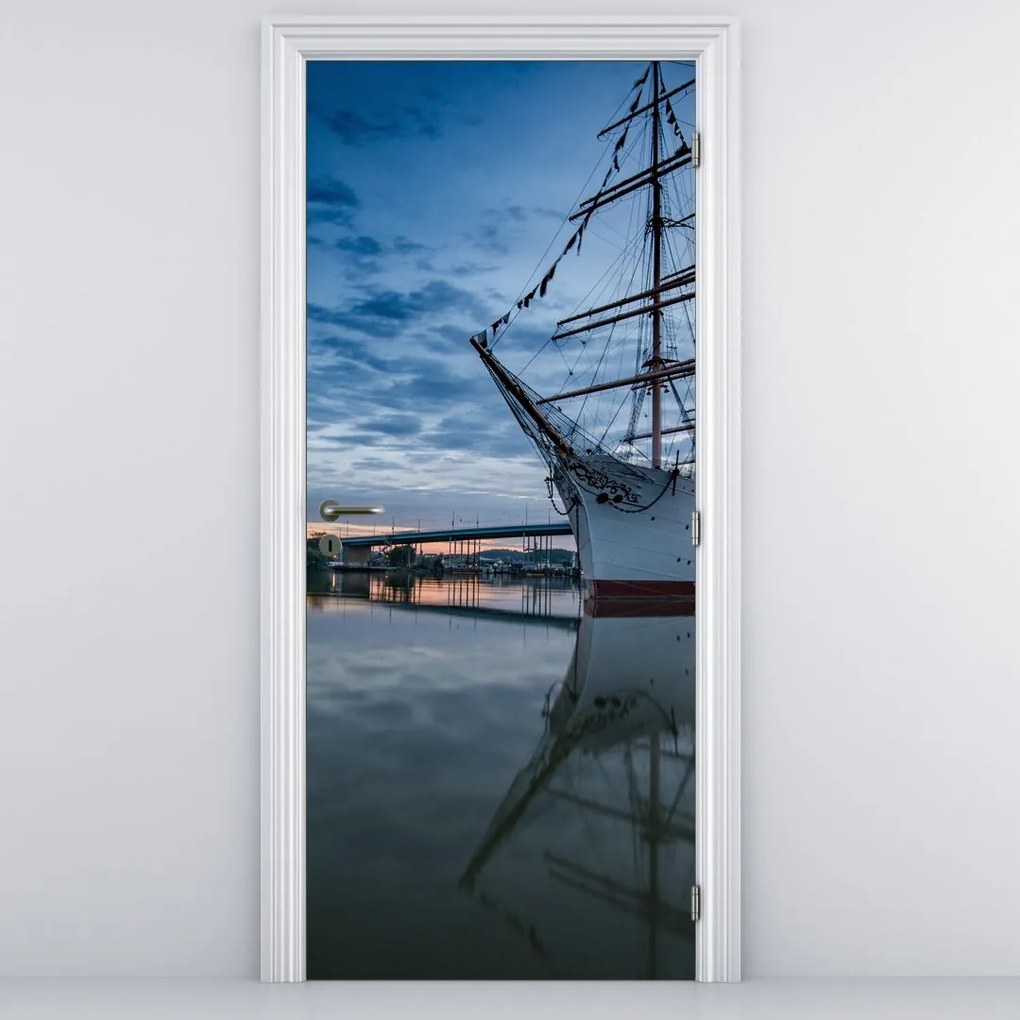 Fototapet pentru ușă - Barca cu vele (95x205cm)