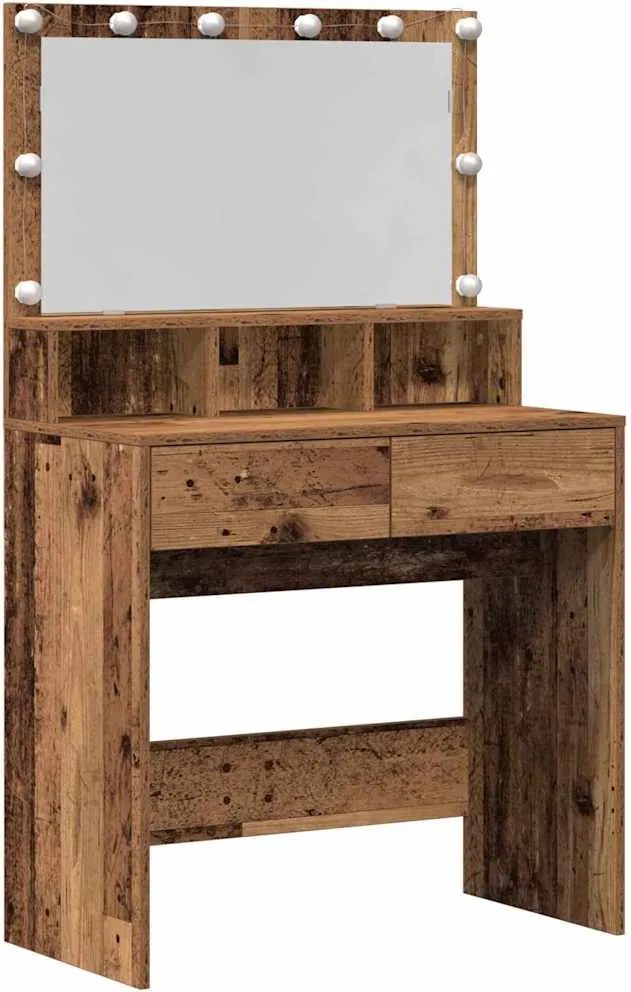 vidaXL Masă de Machiaj Lemn vechi 80 x 41 x 134,5 cm Lemn compozit