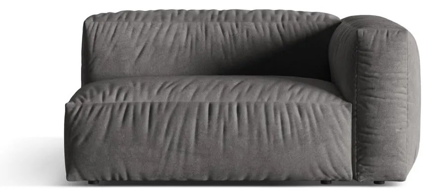 Modul pentru canapea modulară gri cu tapițerie din catifea (cu colț pe partea dreaptă) Martina – Micadoni