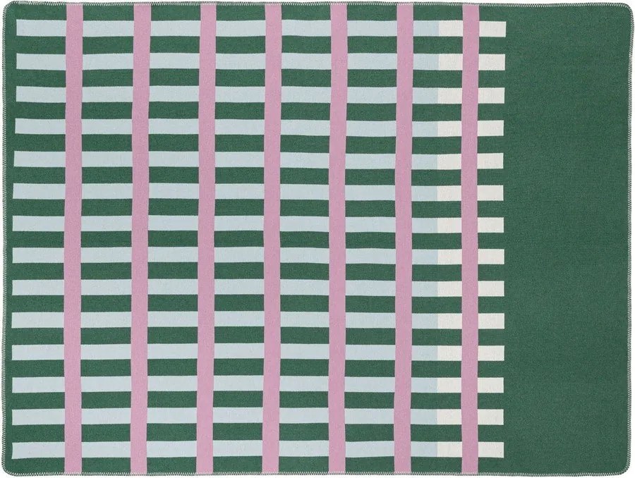 Pătură verde/roz 160x200 cm Onu – noo.ma