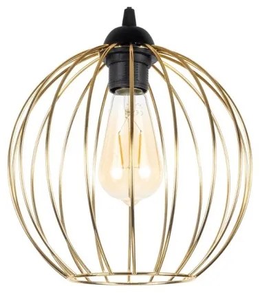 Lustră pe cablu MATT 1xE27/60W/230V neagră/aurie