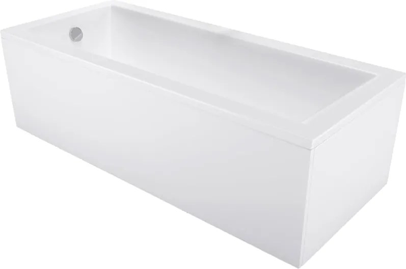 Mexen Cubik cadă dreptunghiulară 180 x 90 cm cu panou, albă - 55031809000X