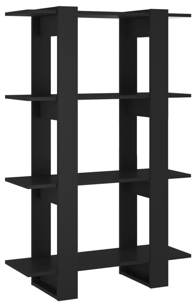 811575 vidaXL Bibliotecă/Separator cameră, negru, 80x30x123,5 cm