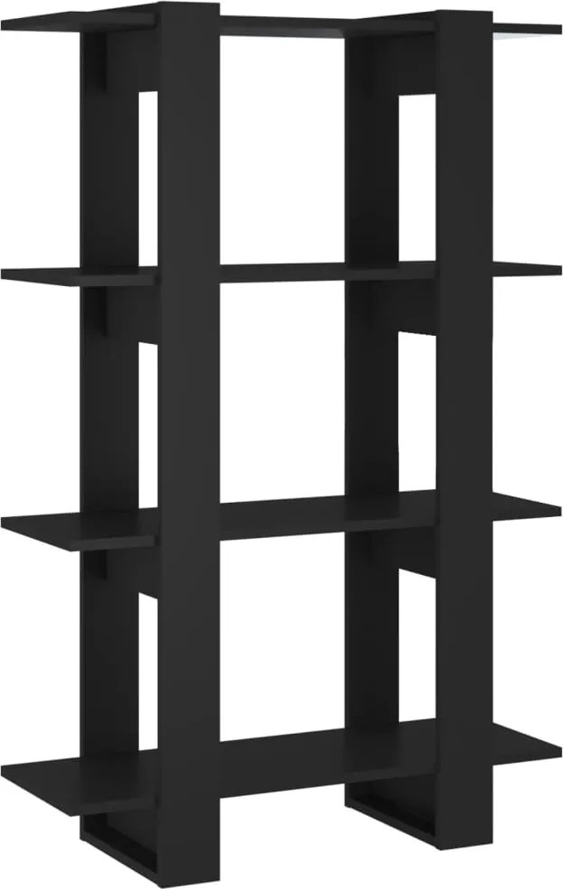 vidaXL Bibliotecă/Separator cameră, negru, 80x30x123,5 cm