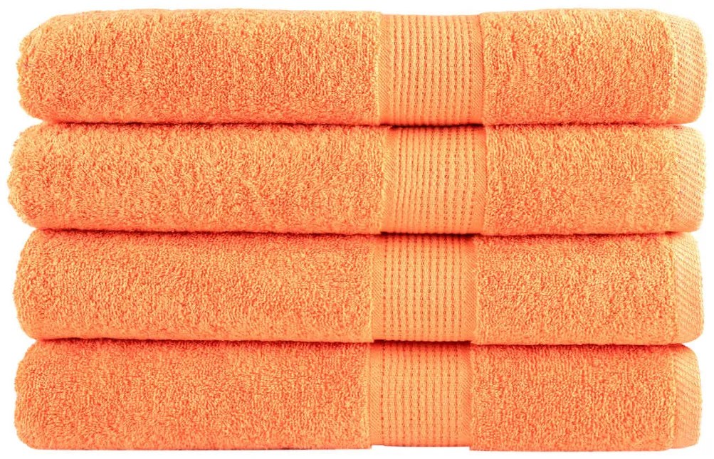 vidaXL Prosoape premium SOLUND 4 buc. portocaliu 100x200 cm 600 gsm