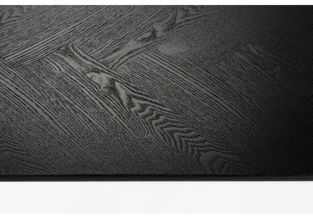 Măsuță de cafea neagră cu blat cu aspect de lemn de stejar 60x120 cm Fabio – White Label