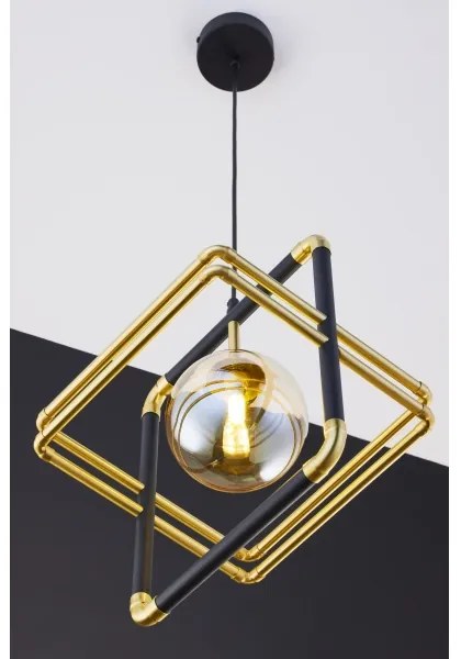 Lustră pe cablu Jupiter 2025 FIORI 1xG9/10W/230V negru/auriu/bej