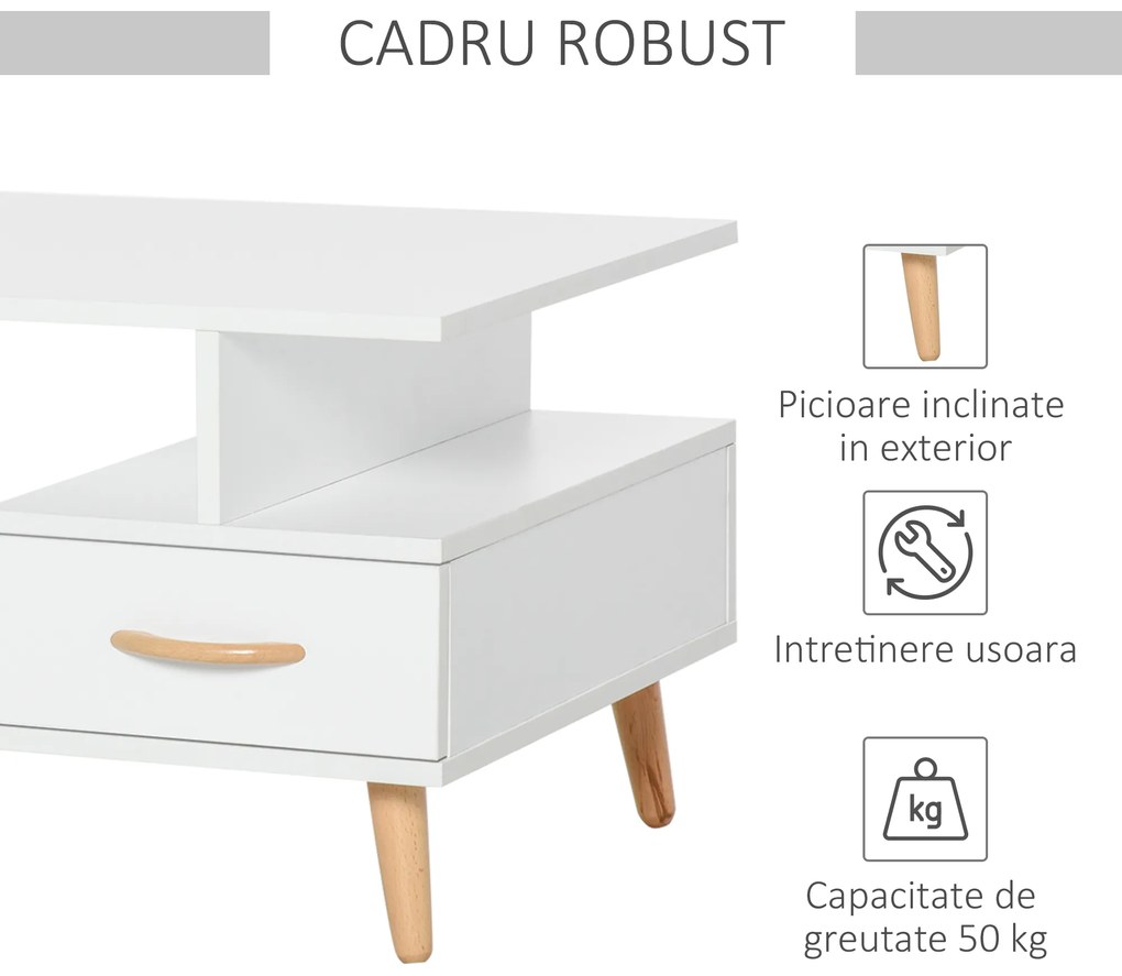 Masuta de sufragerie HOMCOM cu usa si sertar, 100x50x40cm | Aosom RO
