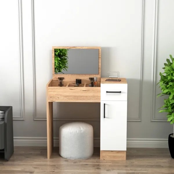 Măsuță de toaletă INCI 108,8x77 cm pin atlantic/alb