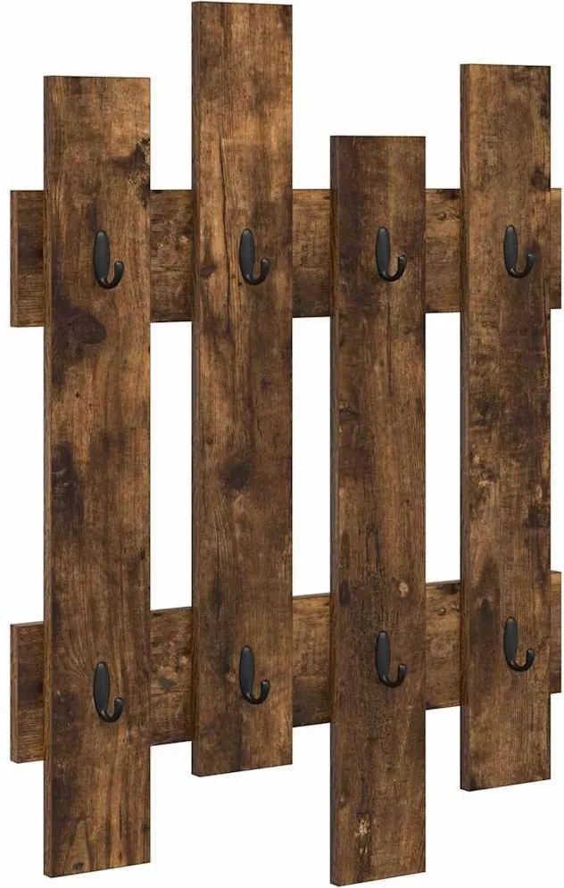 vidaXL Răcător de paltoane montat pe perete Pe perete Stejar fumuriu