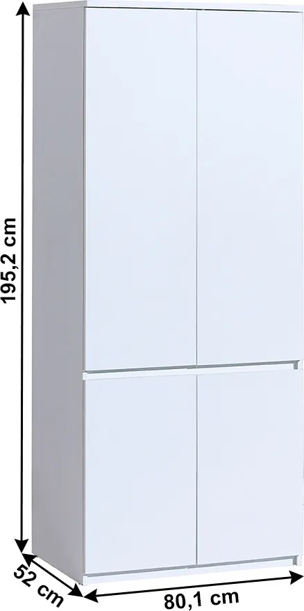 Dulap cu două uşi, alb arctic, ARTEMIA