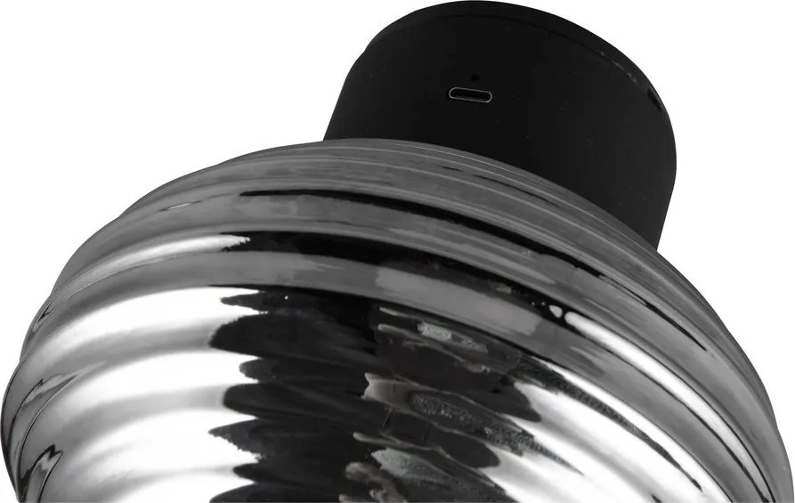 Aplică de perete gri închis LED din sticlă cu USB ø 15,5 cm Earl – Reality