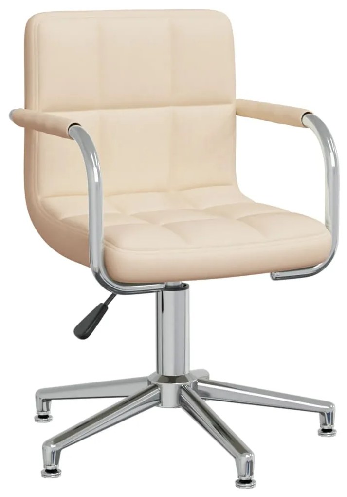 vidaXL Scaun de bucătărie pivotant, crem, material textil