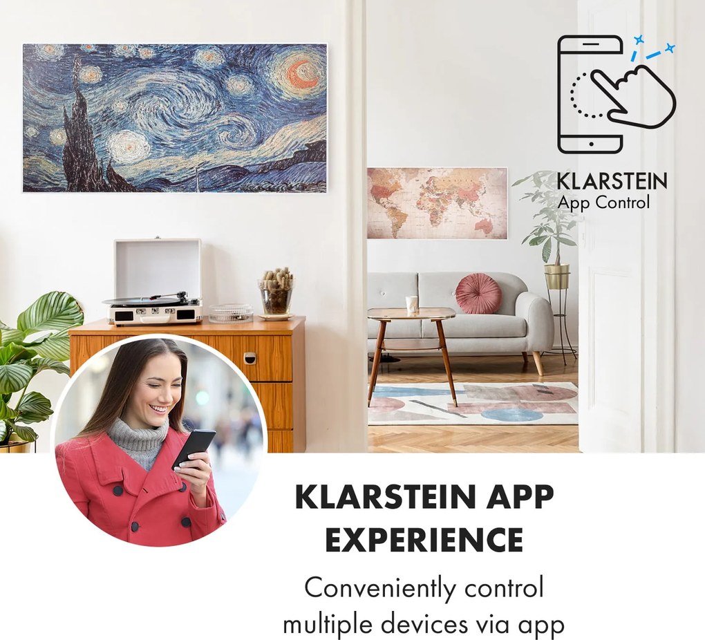 Klarstein Wonderwall Air Art Smart, încălzitor cu infraroșu, 120 x 60 cm, 700 W, aplicație, stele