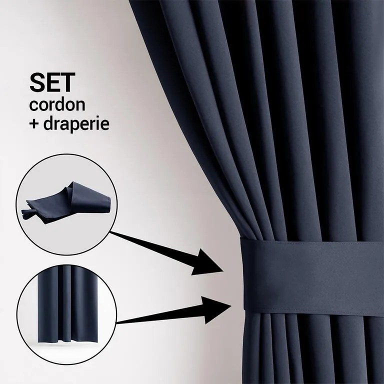 Draperie groasă blackout RESTILO indigo 140 x 245 cm 1 buc